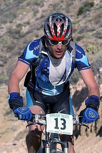 Nat Ross works it hard on a climb.