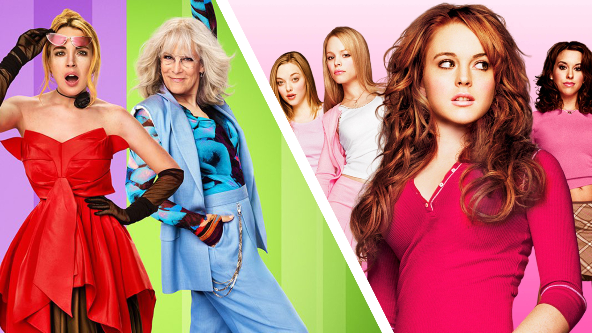 The poster for Freakier Friday on the left and the poster for Mean Girls on the right