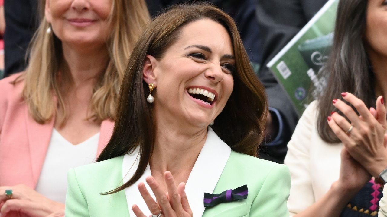 Kate Middleton at Wimbledon in a mint green blazer