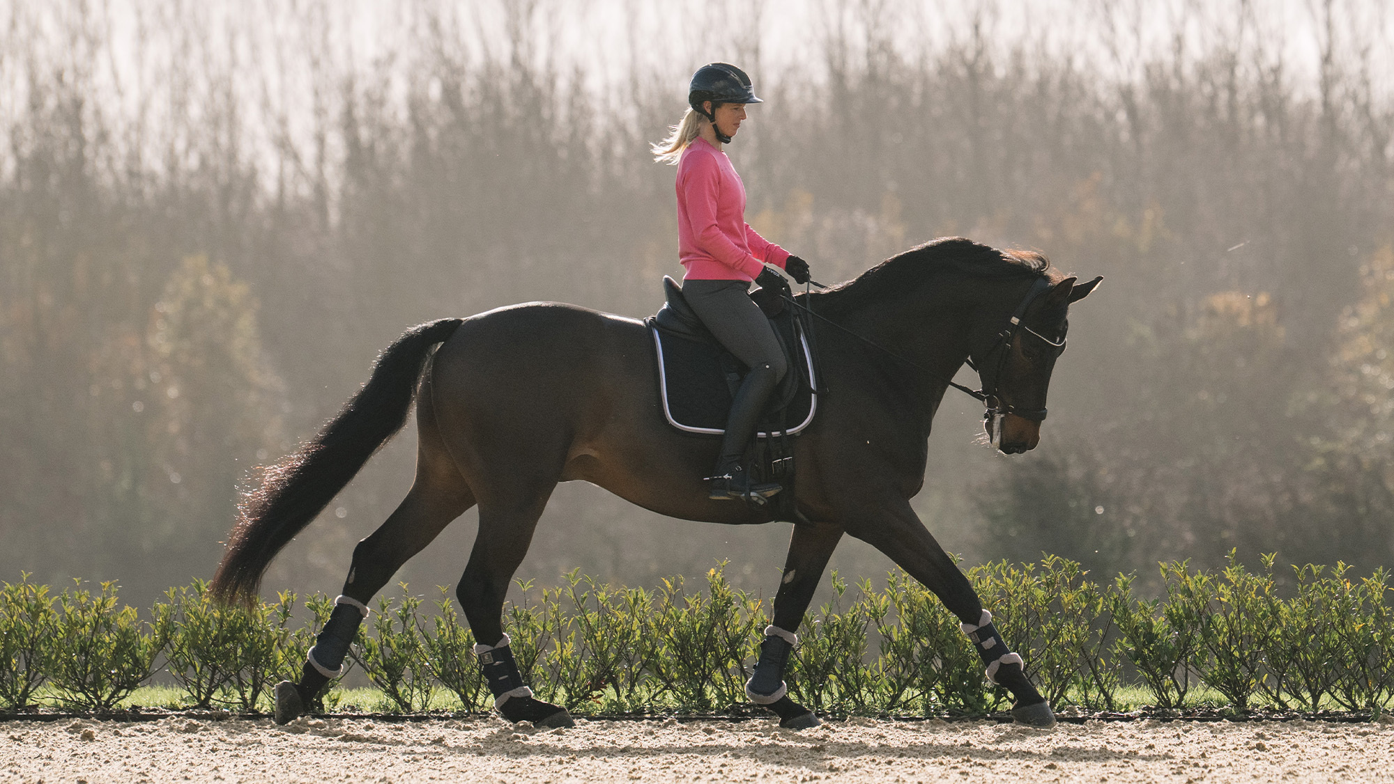 Laura Tomlinson riding in canter