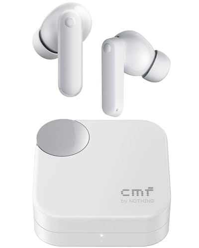 Cmf Buds 2a Wireless Earbuds Active Noise Cancelling 42db Hybrid Anc Bluetooth Headphones, 12.4mm Dynamic Driver for Big Bass, 4 Mic Clear Call, Sport Ear Buds for Iphone, Android, Light Grey
