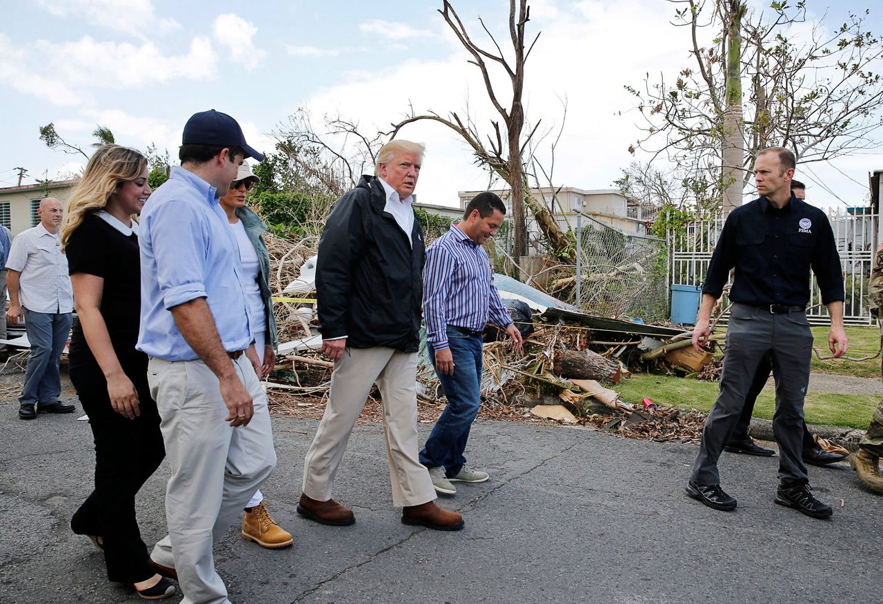 President Trump tours wreckage in Puerto Rico