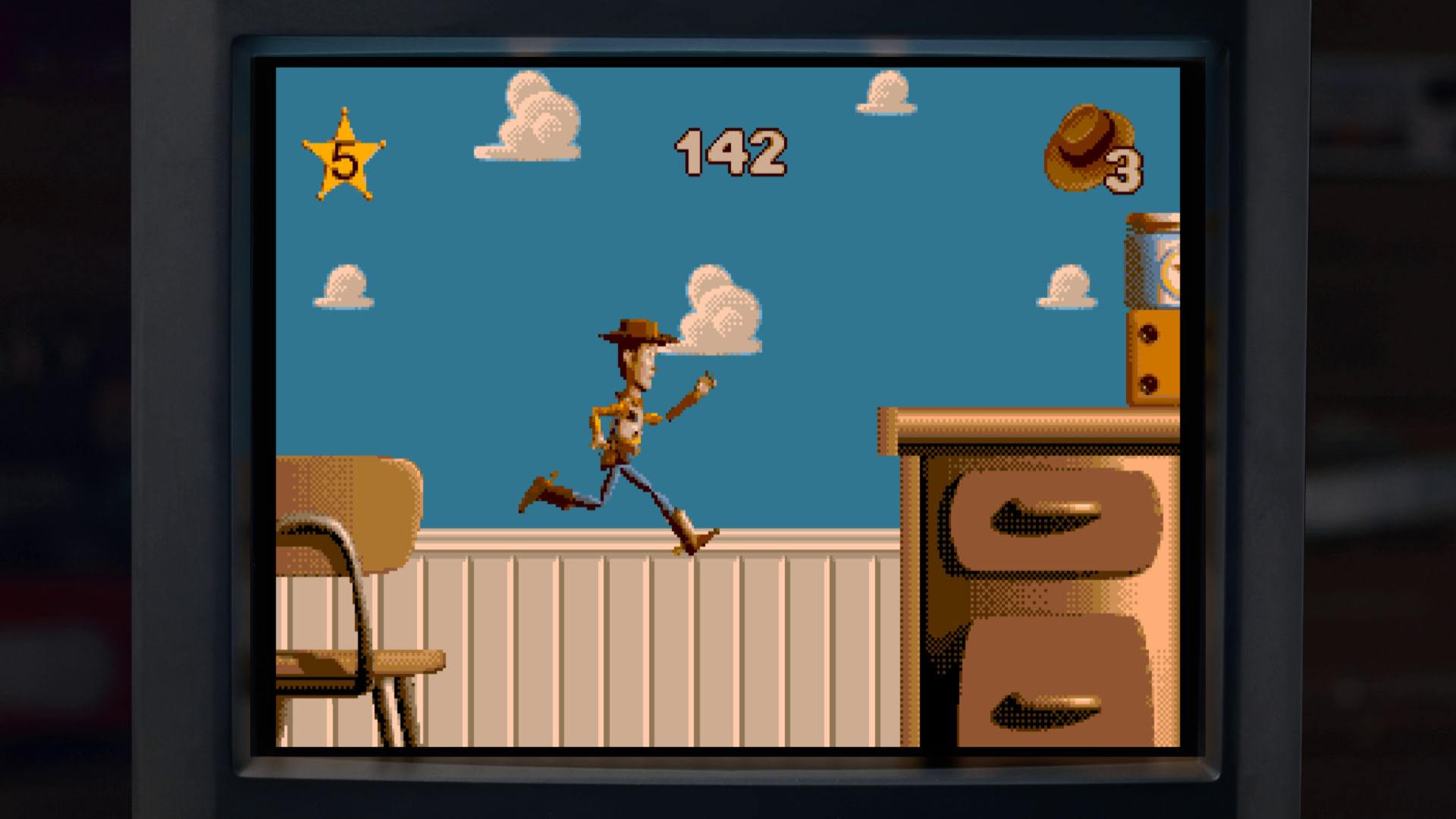 Screens from retro Toy Story games