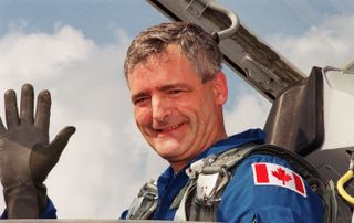 Former Canadian astronaut Marc Garneau in training prior to his last mission in space, STS-97, in 2000.