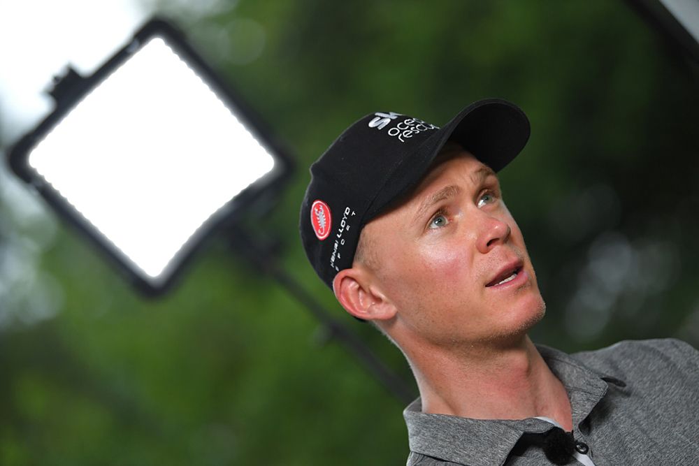 Chris Froome (Team Sky) meets with the press ahead of the Grand Depart at the 2018 Tour de France