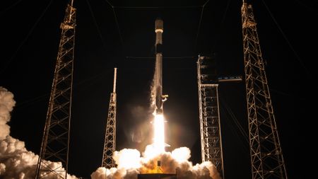 A Space Falcon 9 rocket launches the GPS III-SV09 satellite for the U.S. Space Force from Florida on Jan. 27, 2026.