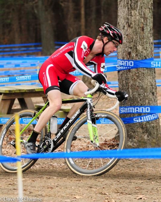 Shawn Milne (Cyclocrossworld.com) leading on his last lap