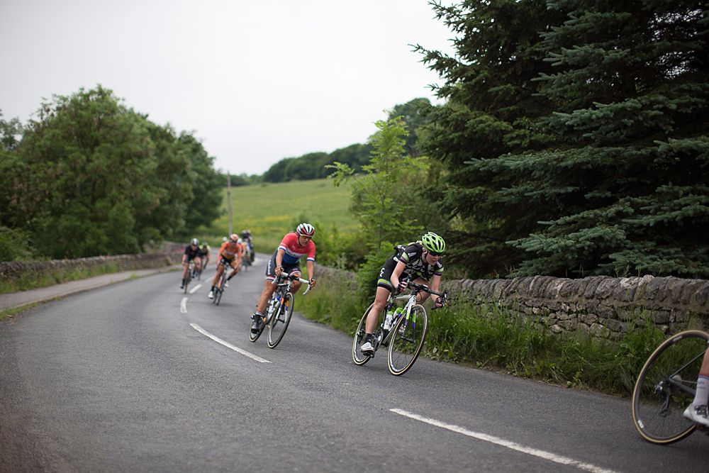 Riders on a fast descent during the Aviva Women's Tour 2016 - Stage 3