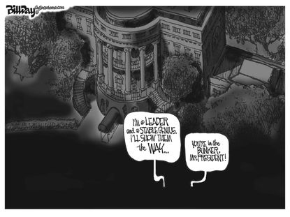 Political Cartoon U.S. Trump George Floyd bunker