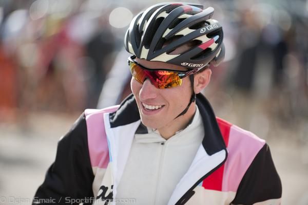Powers sharing a smile moments before the start of another day in the office