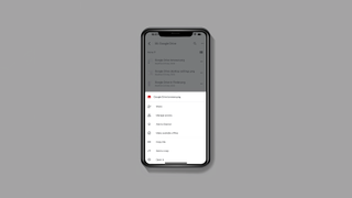 Google Drive menu on app iPhone