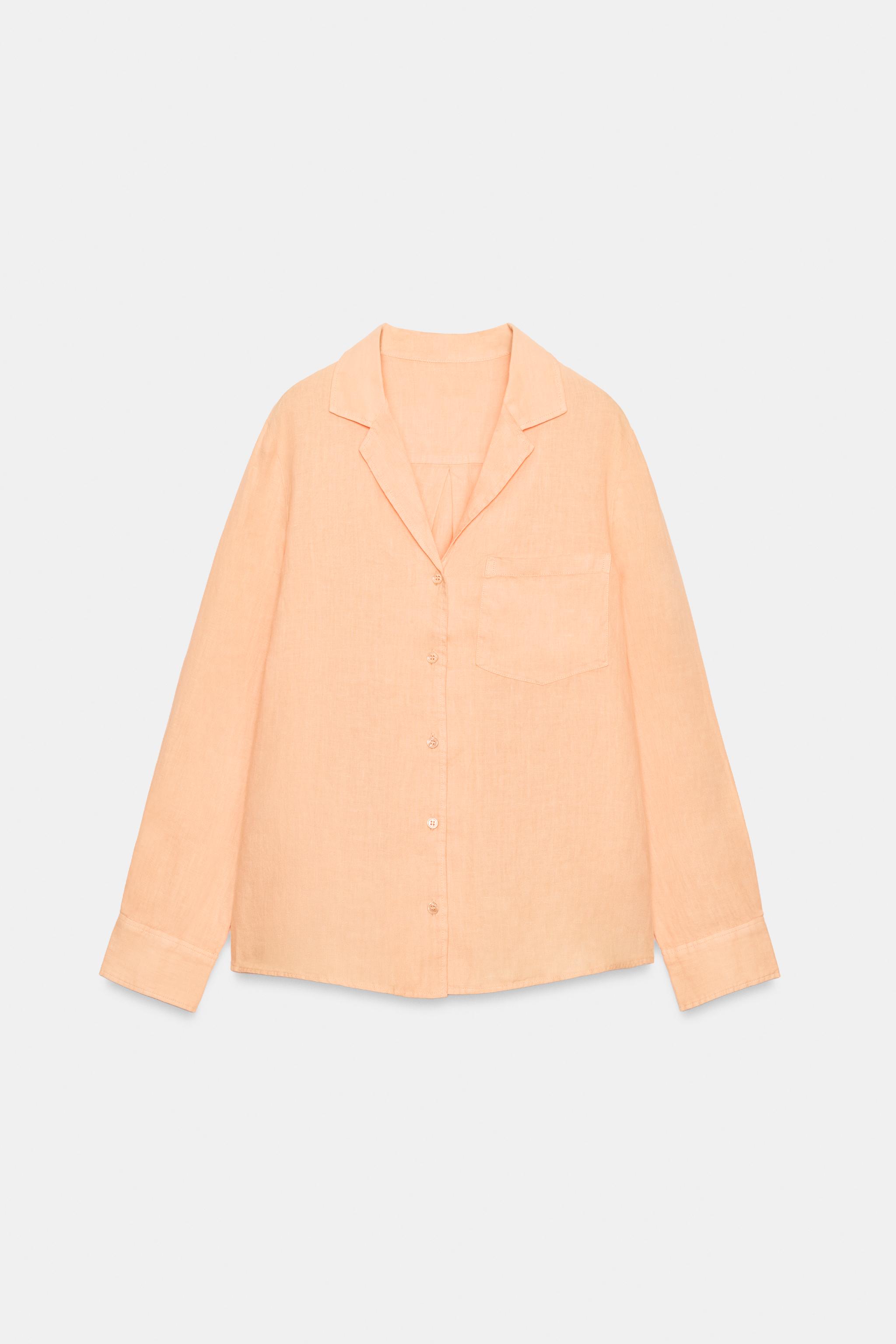 Zw Collection Linen Pocket Shirt