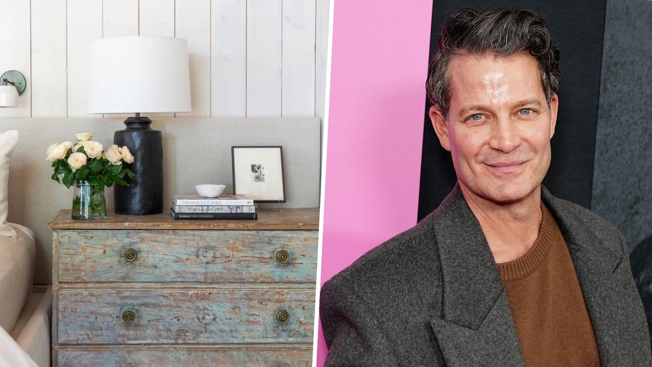 Bedside table and Nate Berkus headshot