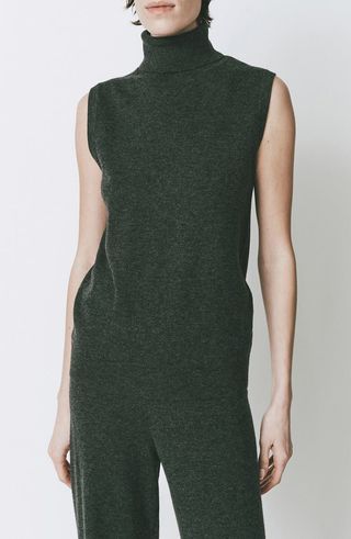 Denis Wool & Cashmere Sleeveless Turtleneck Sweater