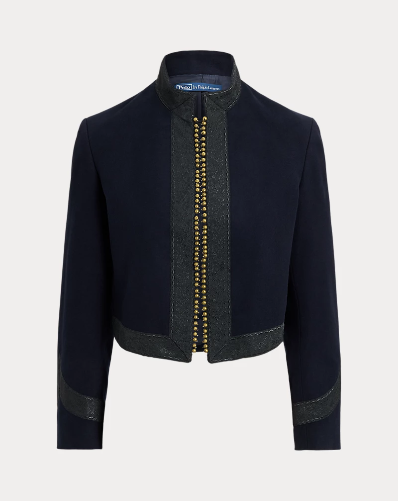 Embellished Cotton Cropped Jacket