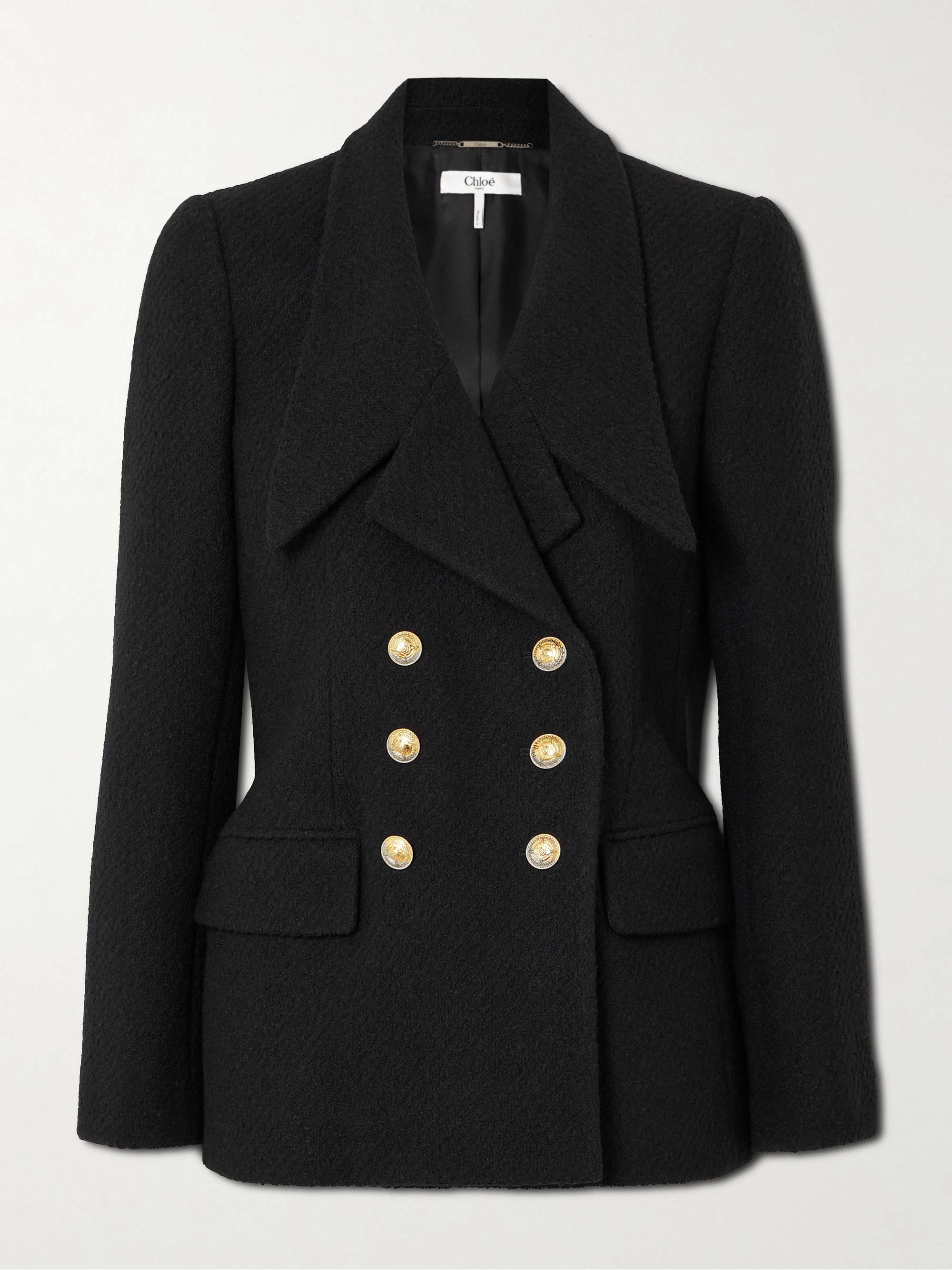 Double-Breasted Wool-Blend Boucl&amp;eacute; Blazer