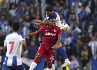 Morelos challenging for the ball in Porto