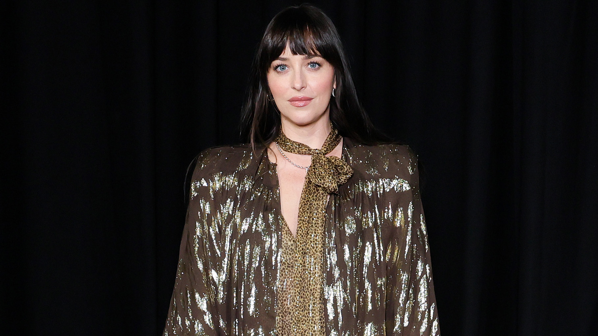 Dakota Johnson attended the Valentino Haute Couture Week show in a pantless Pre-Fall 2026 look