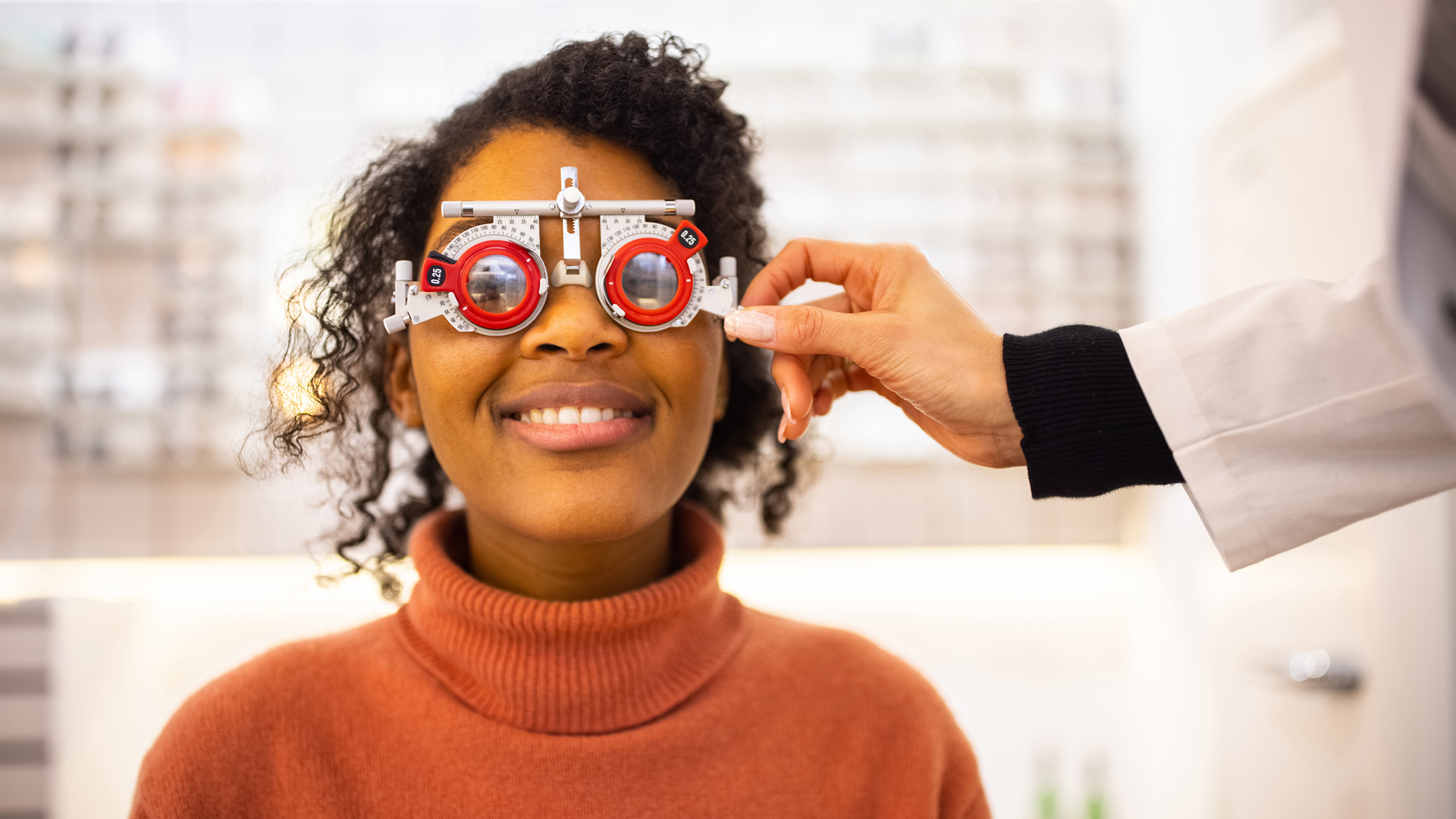 woman getting an eye test