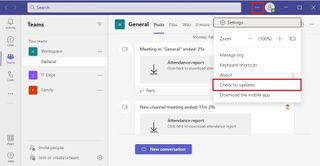 Check for updates on Microsoft Teams
