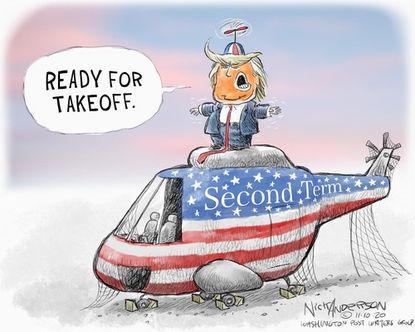 Political Cartoon U.S. Trump loss second term