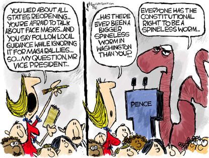 Political Cartoon U.S. Mike Pence coronavirus