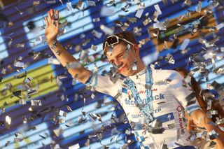 Remco Evenepoel carries the overall leader's jersey into the finale stage 7 at the Vuelta a San Juan. 