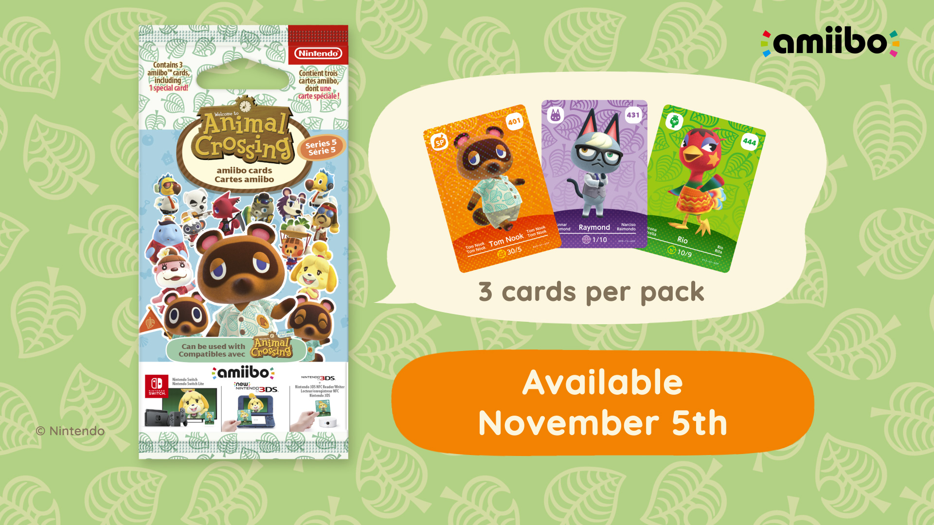 Animal Crossing Series 5 Amiibo cards