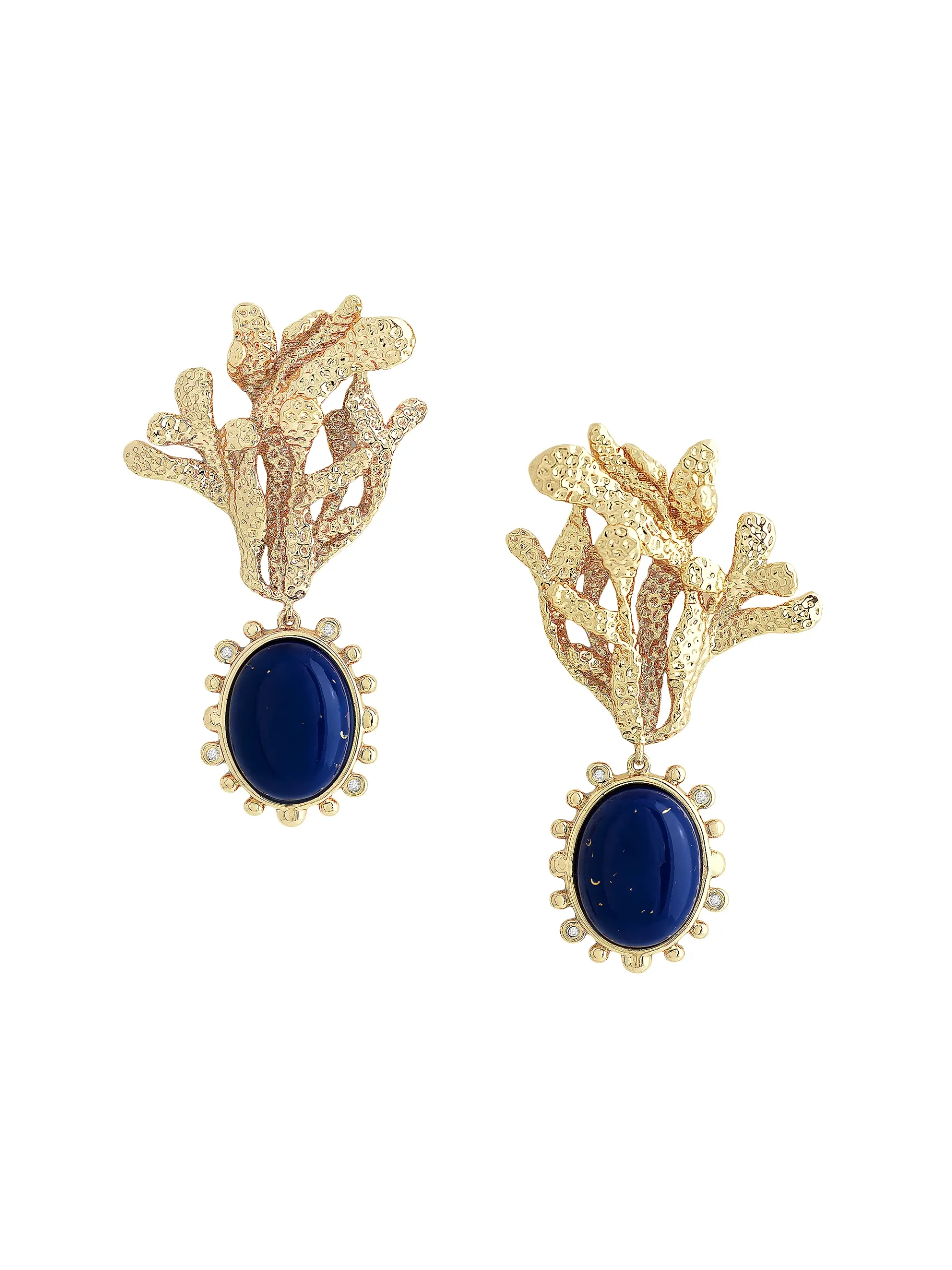 Ocean Kelp 18k-Gold-Plated, Lapis Lazuli &amp;amp; Cubic Zirconia Drop Earrings