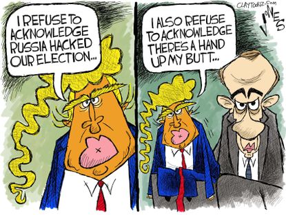 Political cartoon U.S Donald Trump Vladimir Putin