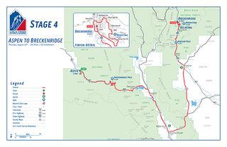 2015 USA Pro Challenge map for stage 4