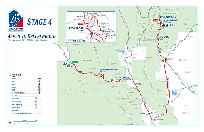 2015 USA Pro Challenge map for stage 4