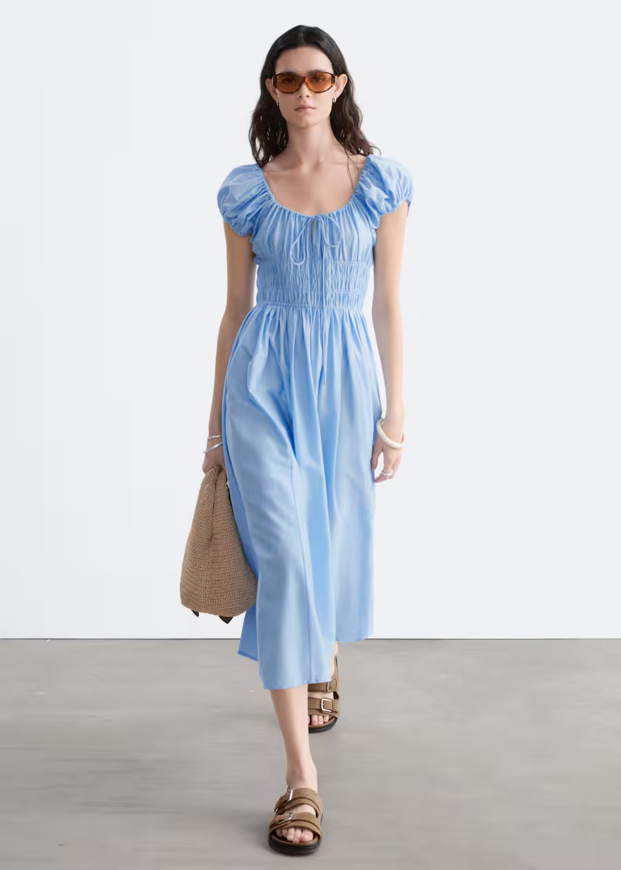 &amp;amp; Other Stories , Smocked Waist Midi Dress