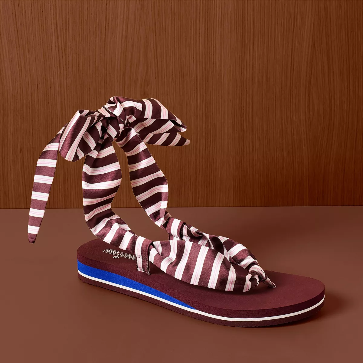 Women's Striped Wrap Sandals - Rosie Assoulin X Target Burgundy 6