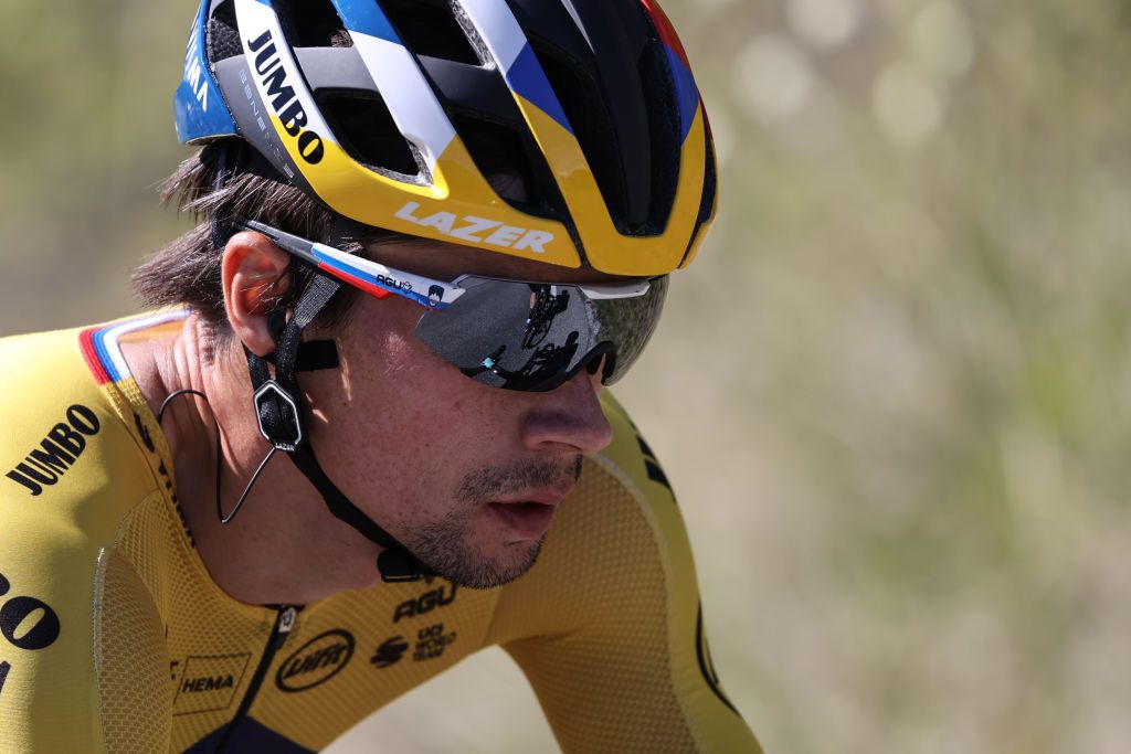 Team Jumbo rider Slovenias Primoz Roglic rides during the 4th stage of the 107th edition of the Tour de France cycling race 157 km between Sisteron and OrcieresMerlette on September 1 2020 Photo by KENZO TRIBOUILLARD AFP Photo by KENZO TRIBOUILLARDAFP via Getty Images