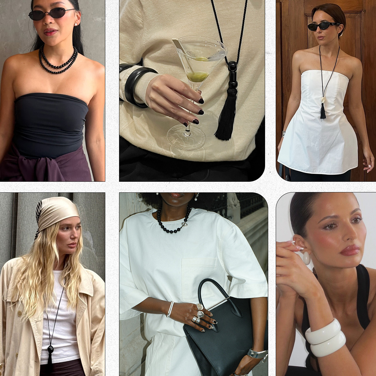 jewelry trends summer 2025 shown in a collage of photos of women 