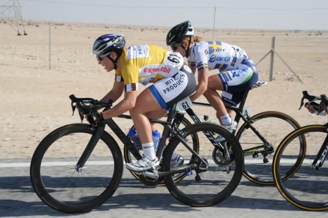 Shrewd racing from Chloe Hosking (Hitec Products UCK) ensured she retained her race lead