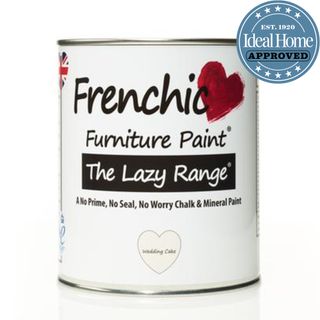 white furniture paint can with white background