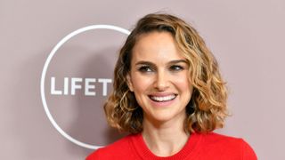 Natalie Portman with a curly blunt bob