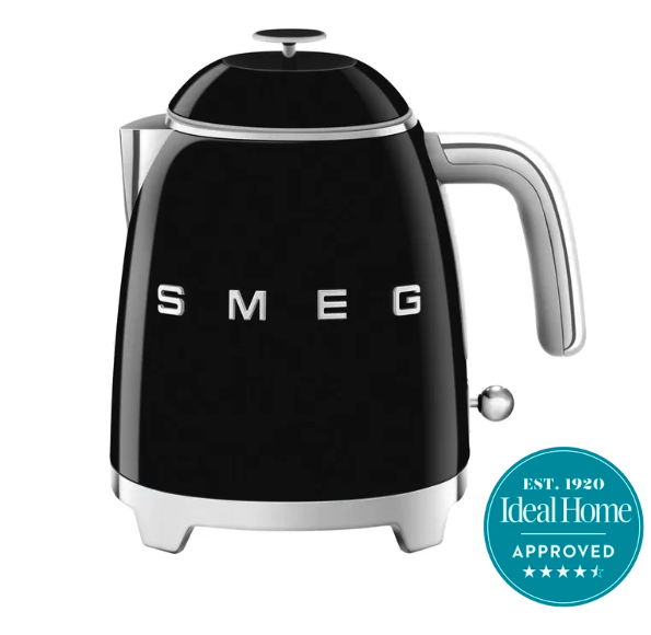 A black SMEG kettle on a white background