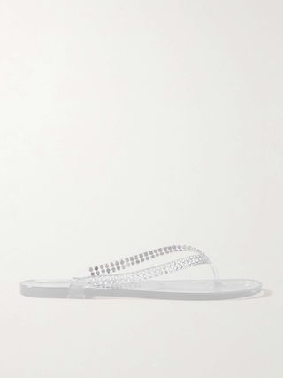 Jo Crystal-Embellished Pvc Flip Flops