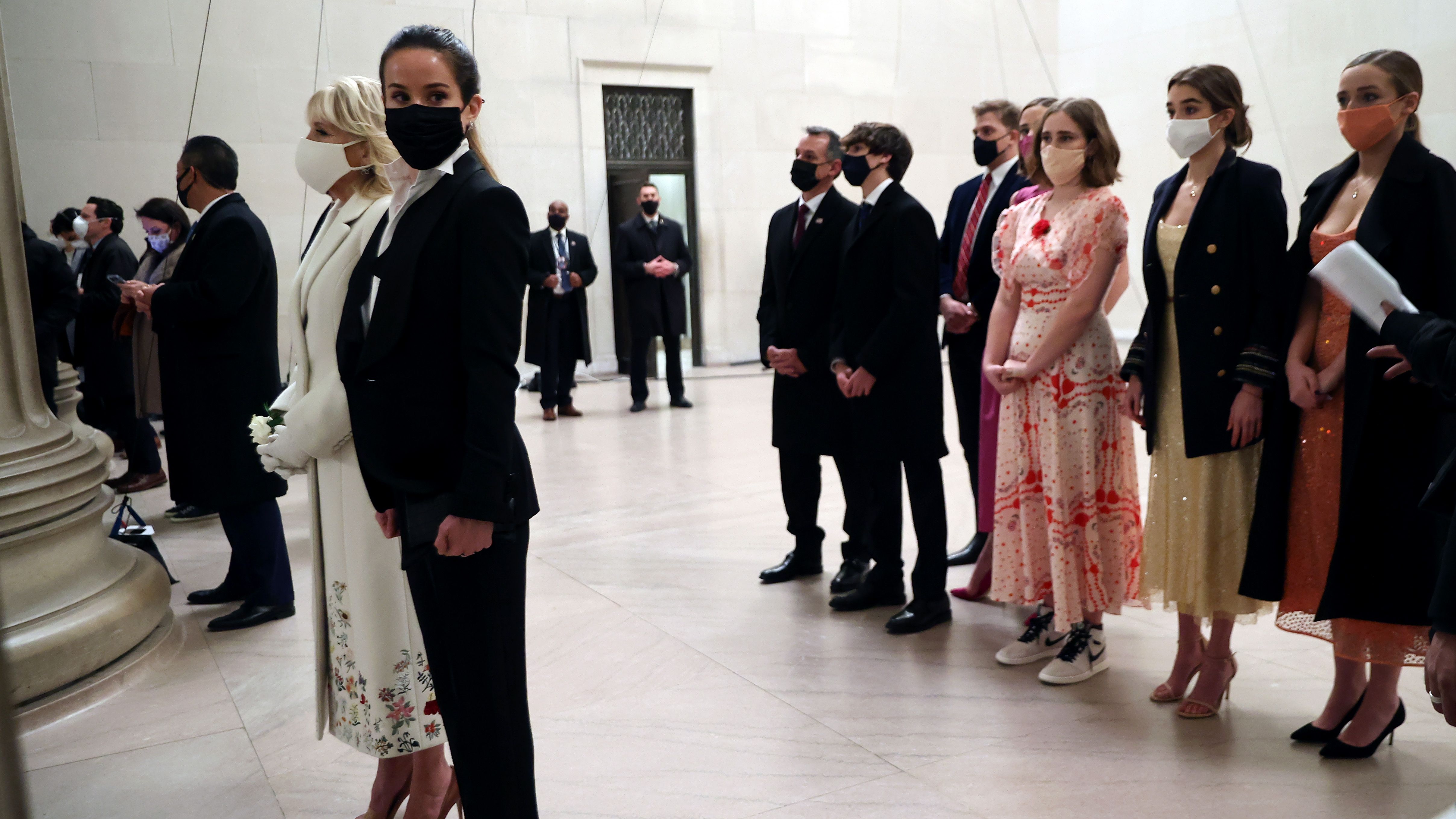 washington, dc january 20 first lady dr jill biden, daughter ashley biden and family look on during the celebrating america program at the lincoln memorial on january 20, 2021 in washington, dc biden became the 46th president of the united states earlier today during the ceremony at the us capitol photo by chip somodevillagetty images