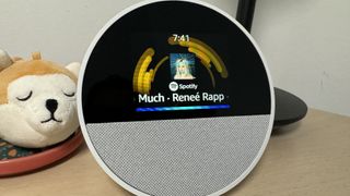 Amazon Echo Spot on a tabletop