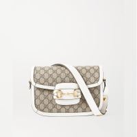 GUCCI 1955 Horsebit small leather-trimmed printed coated-canvas shoulder bag, £1,670