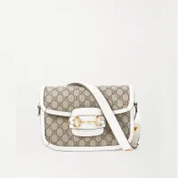 GUCCI 1955 Horsebit small leather-trimmed printed coated-canvas shoulder bag, £1,670