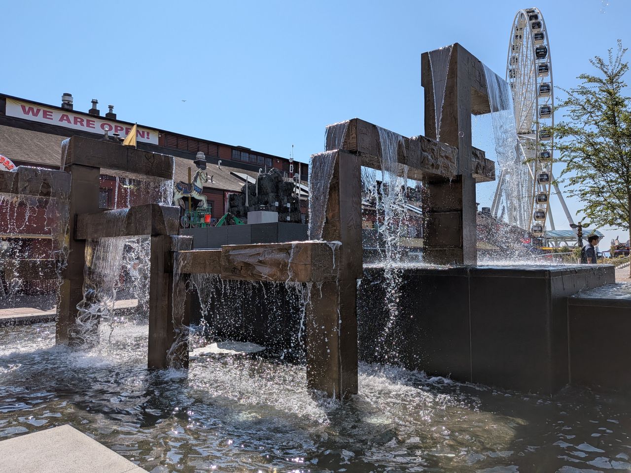 A uniquely-shaped fountain