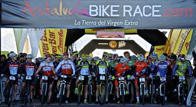 Racers lined up for the start