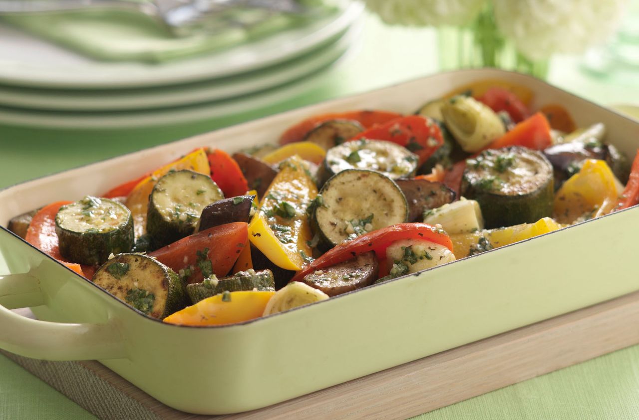 Pesto roasted vegetables recipe