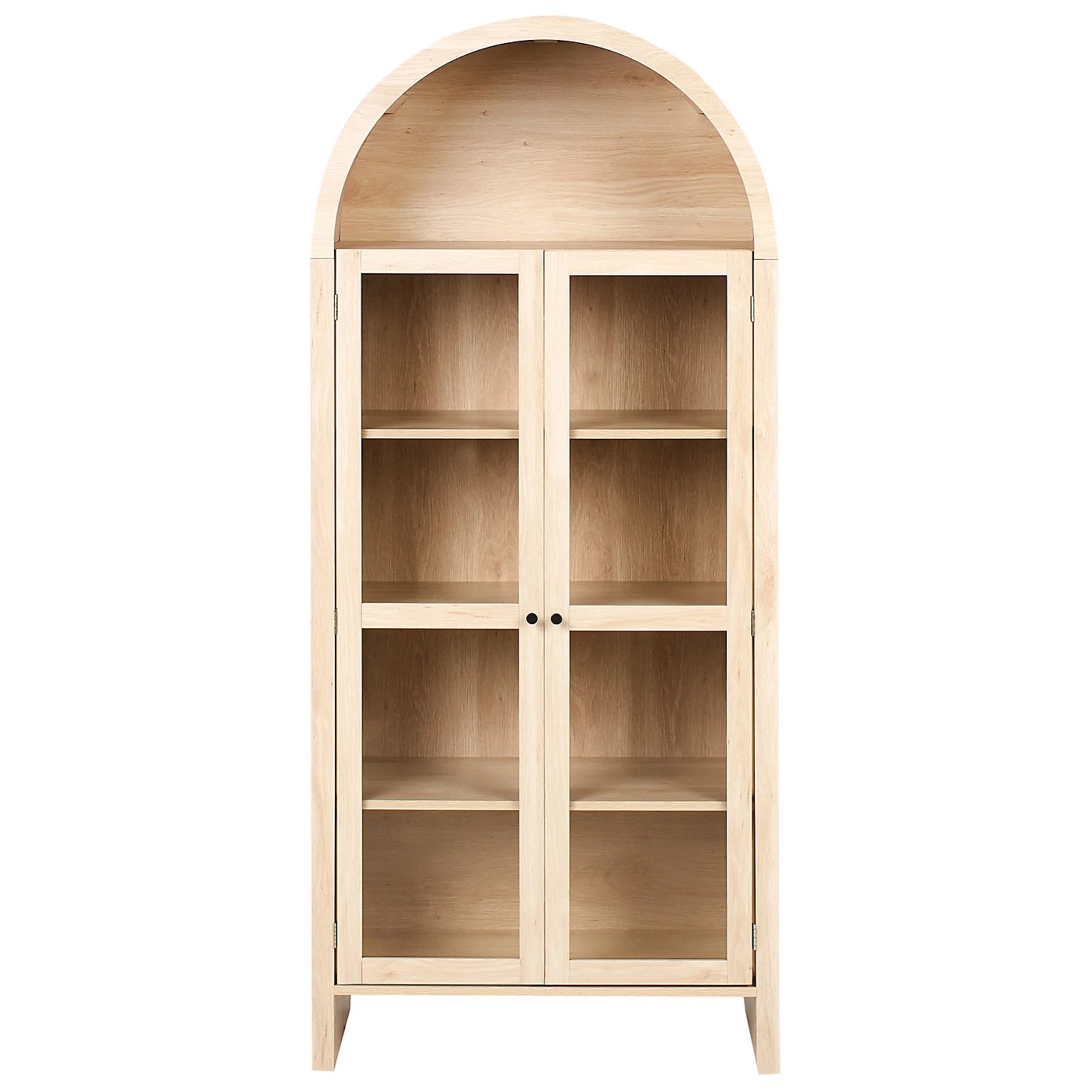 Beliani Glass Display Cabinet GLENWOOD 79 cm Light Brown