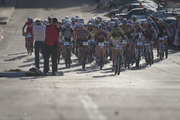 The men are off in the Fat Tire Crit.